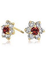 superb little Garnet baby birthstone earrings